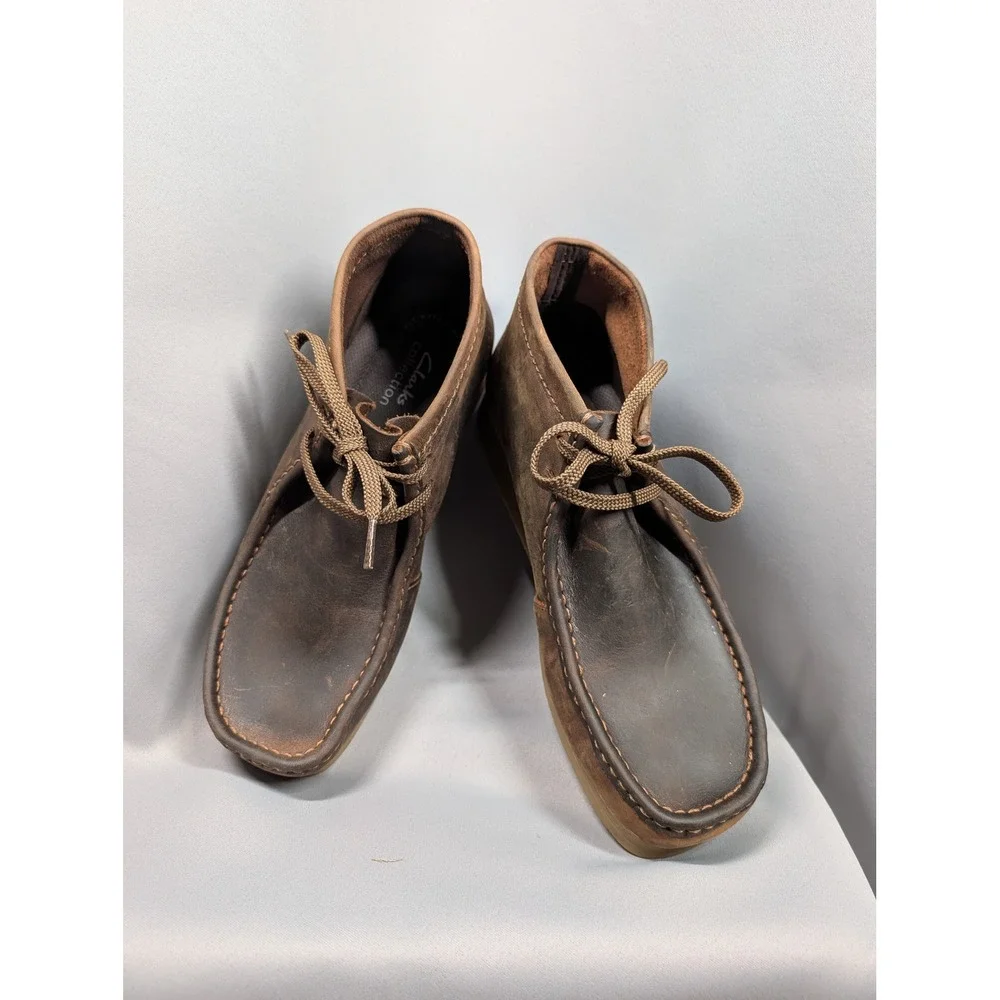 Clarks Wallaston Boot Mens 10.5 M Brown Beeswax Leather Chukka New